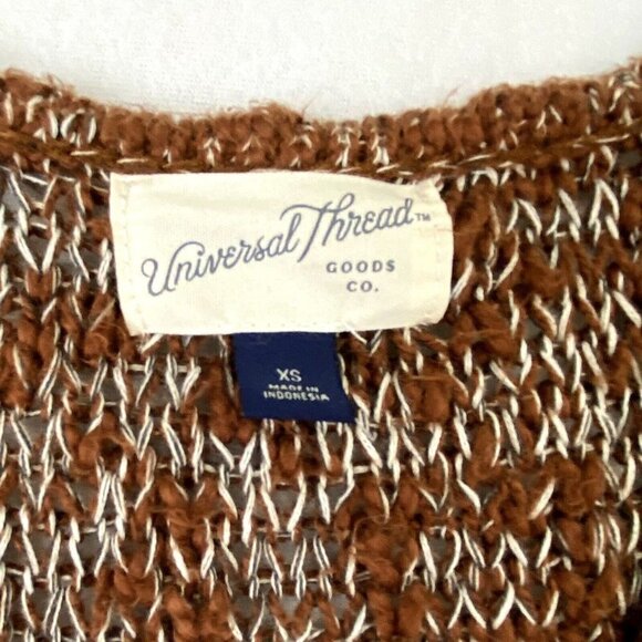 Universal Thread Sweater Womens XS Pullover V Neck Oversized Nubby Knit Brown - Picture 5 of 8